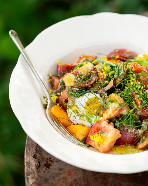Seasonal Heritage Tomato and Organic Egg Salad Recipe