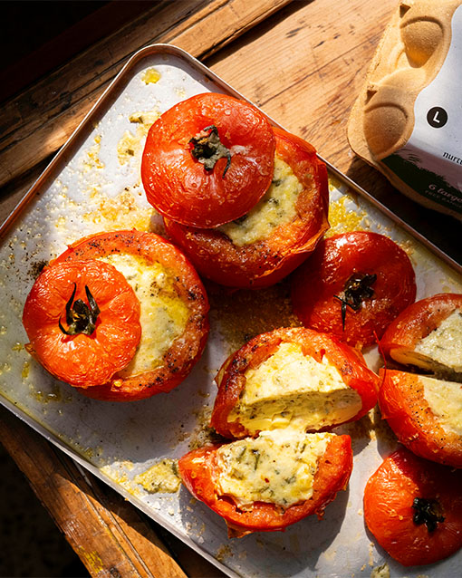 Gill Meller's Tomatoes baked with Parmesan custard